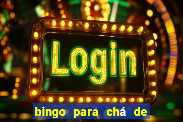 bingo para chá de bebê para imprimir grátis